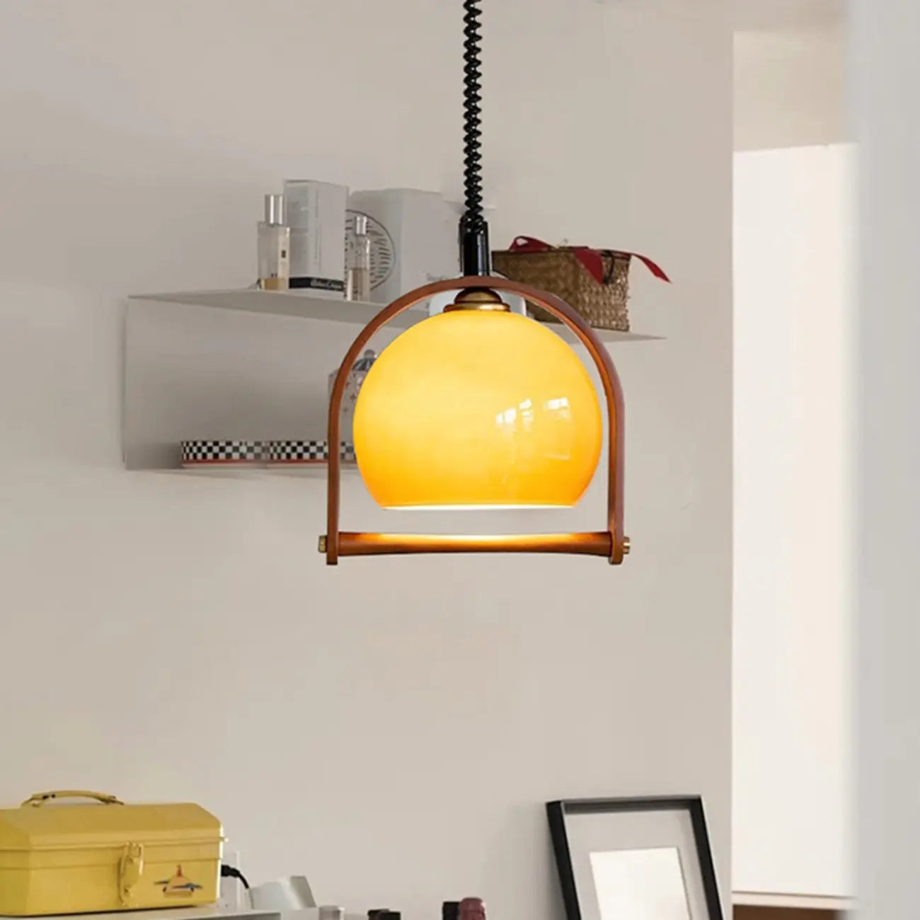 Suspension moderne en verre brun