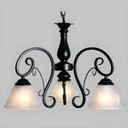 Lustre suspendu vintage en métal noir Bell