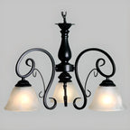 Lustre suspendu vintage en métal noir Bell