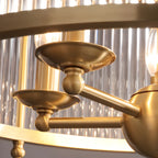 Lustre rond moderne à 3 lumières en cristal, hauteur réglable