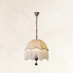 Lustre lanterne vintage réglable avec abat-jour en tissu