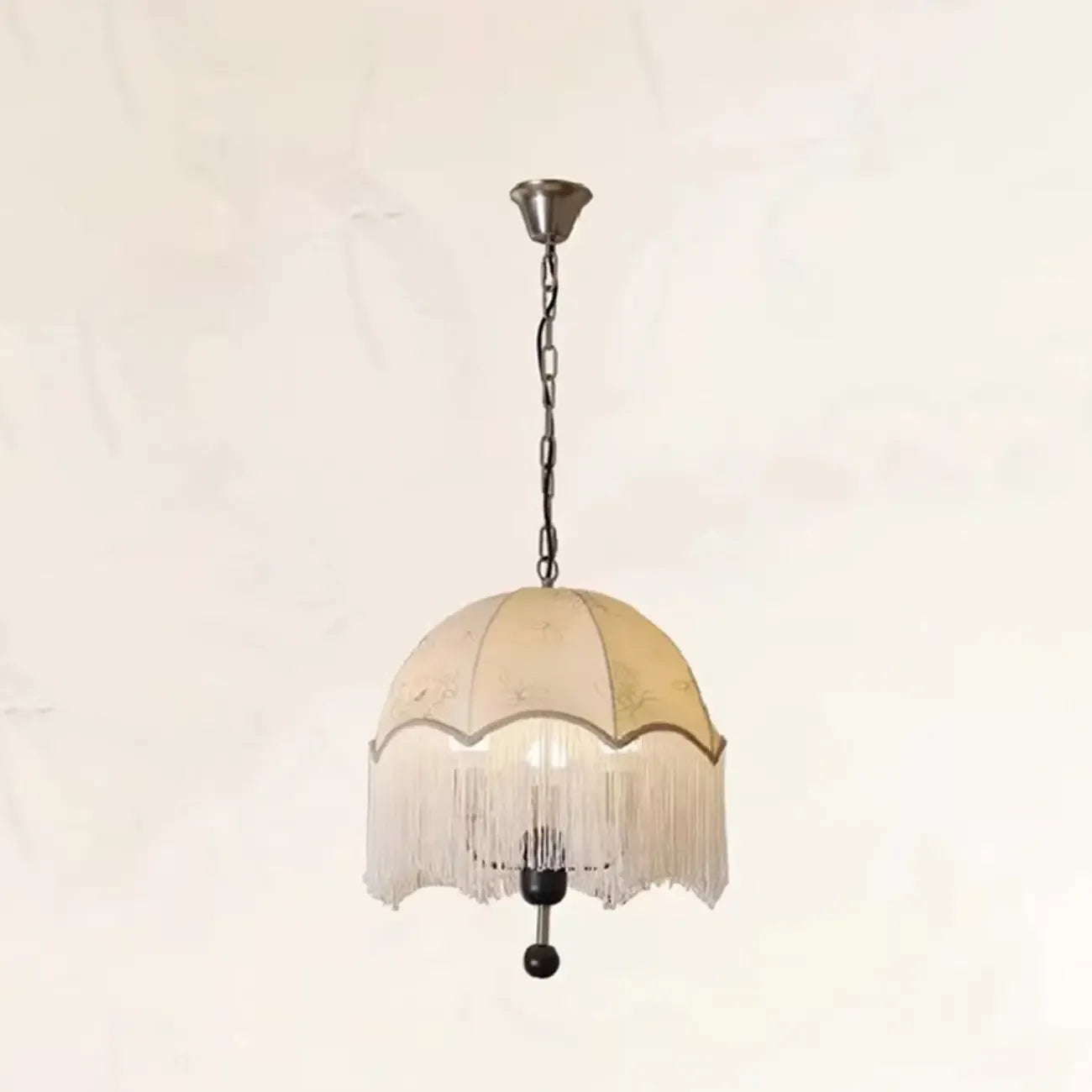 Lustre lanterne vintage réglable avec abat-jour en tissu