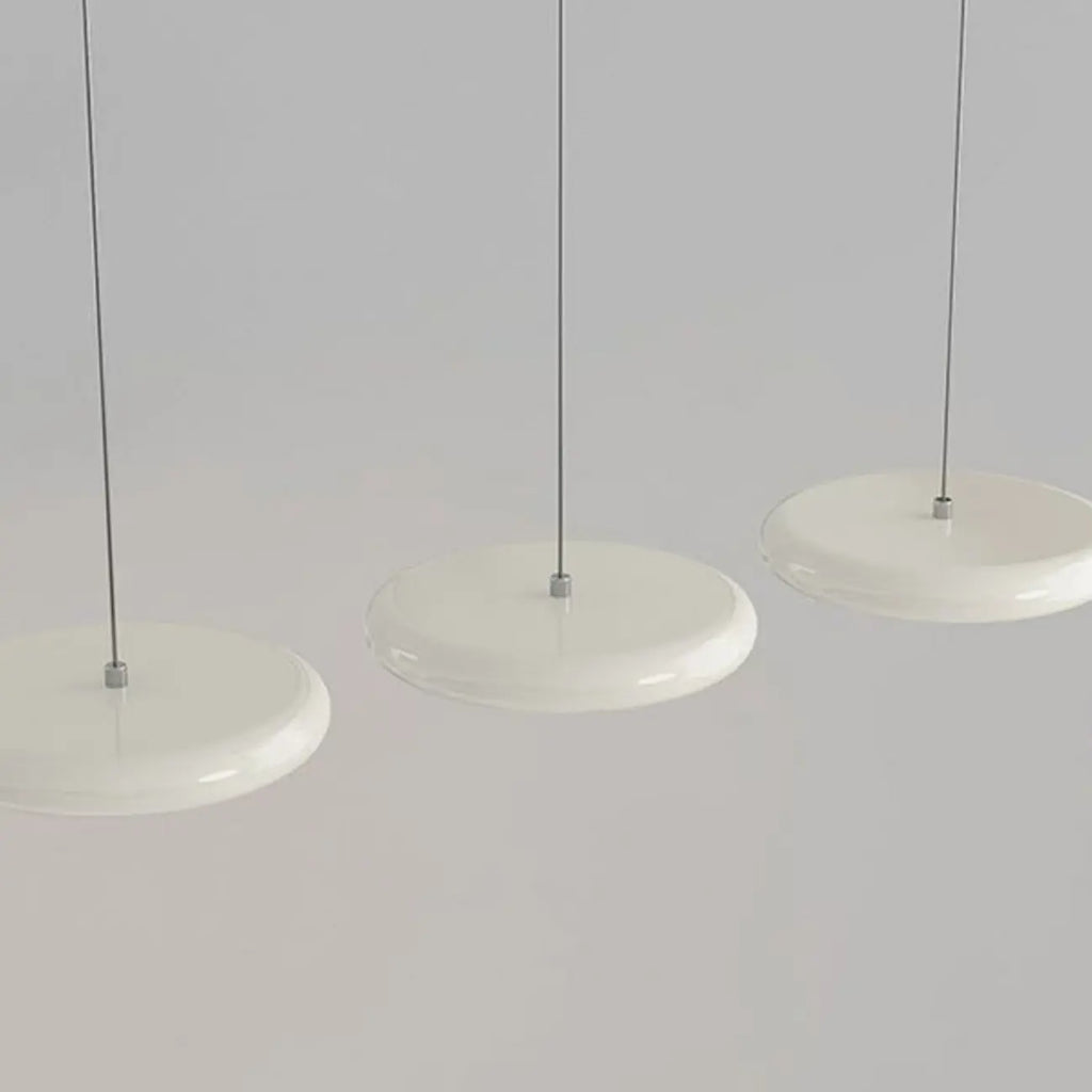 Suspension moderne à 3 lumières LED en verre opale pour salle à manger