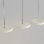 Suspension moderne à 3 lumières LED en verre opale pour salle à manger