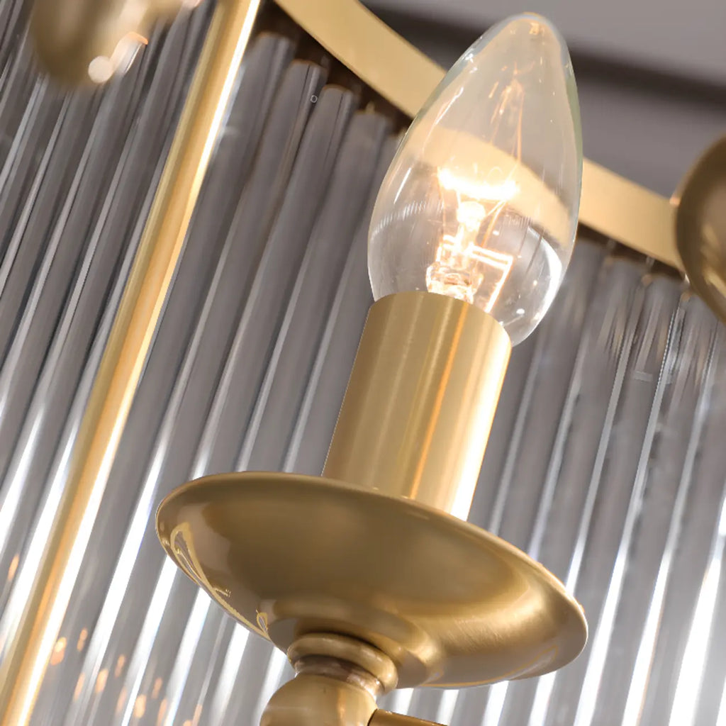 Lustre rond moderne à 3 lumières en cristal, hauteur réglable