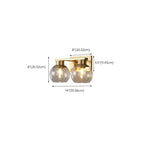 Appliques de salle de bain classiques en laiton avec abat-jour sphérique transparent