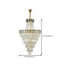 Lustre luxueux en cristal doré à long cascade