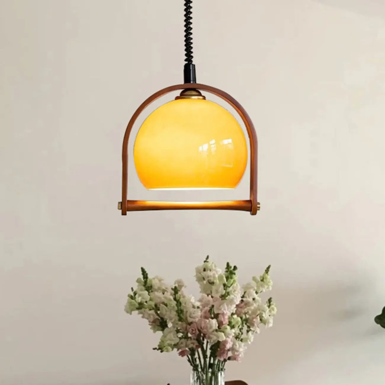 Suspension moderne en verre brun