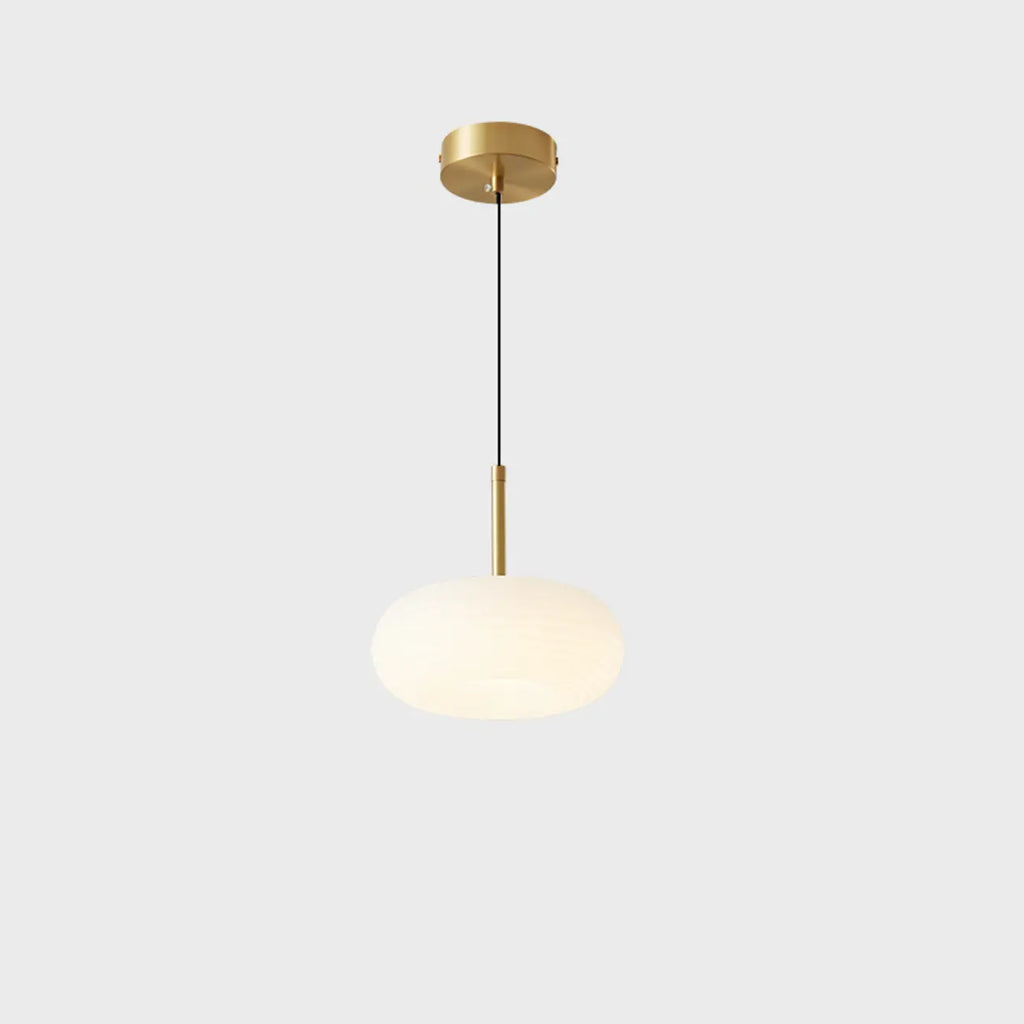 Suspension LED en forme de galet en acrylique crème pour salon