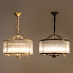 Lustre rond moderne à 3 lumières en cristal, hauteur réglable