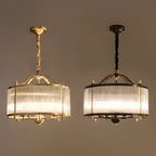 Lustre rond moderne à 3 lumières en cristal, hauteur réglable