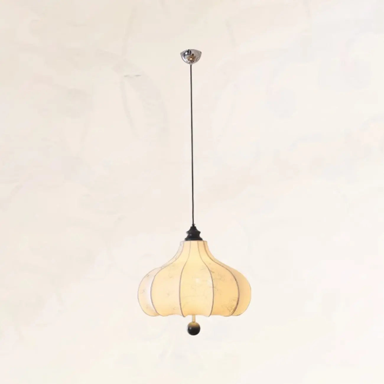 Lustre lanterne vintage réglable avec abat-jour en tissu
