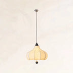 Lustre lanterne vintage réglable avec abat-jour en tissu