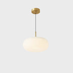 Suspension LED en forme de galet en acrylique crème pour salon