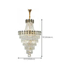 Lustre luxueux en cristal doré à long cascade