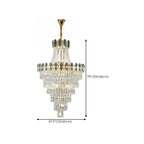 Lustre luxueux en cristal doré à long cascade