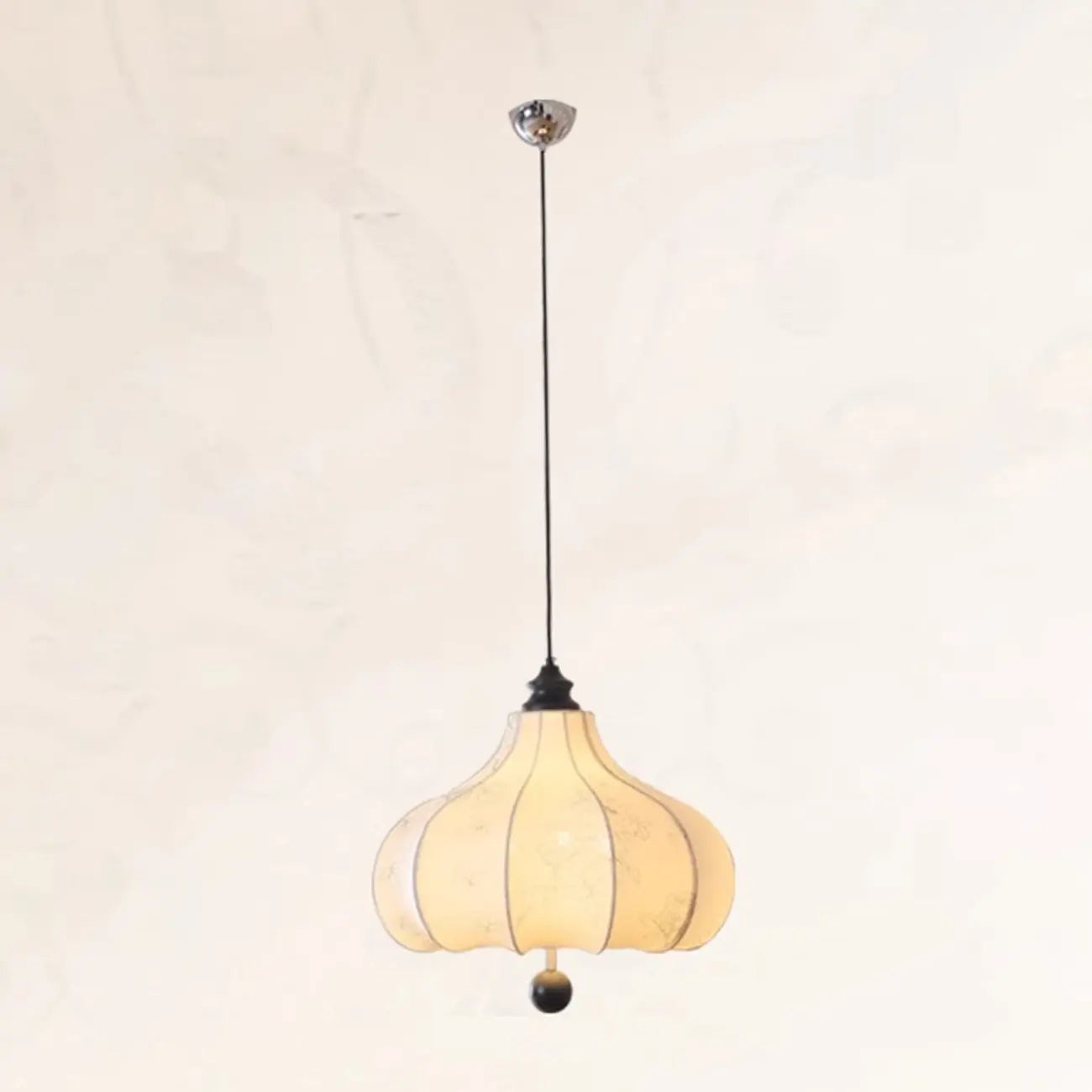 Lustre lanterne vintage réglable avec abat-jour en tissu