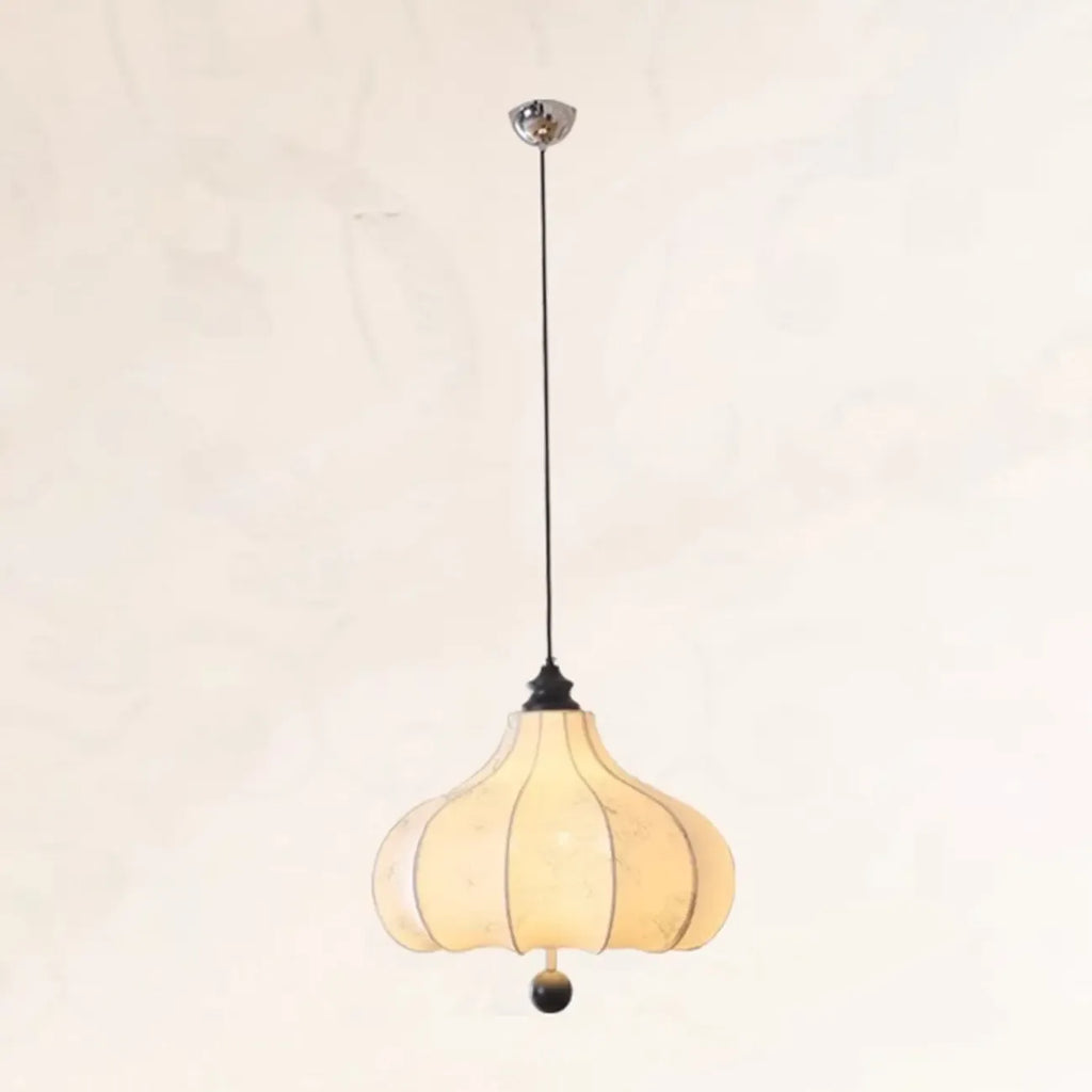 Lustre lanterne vintage réglable avec abat-jour en tissu