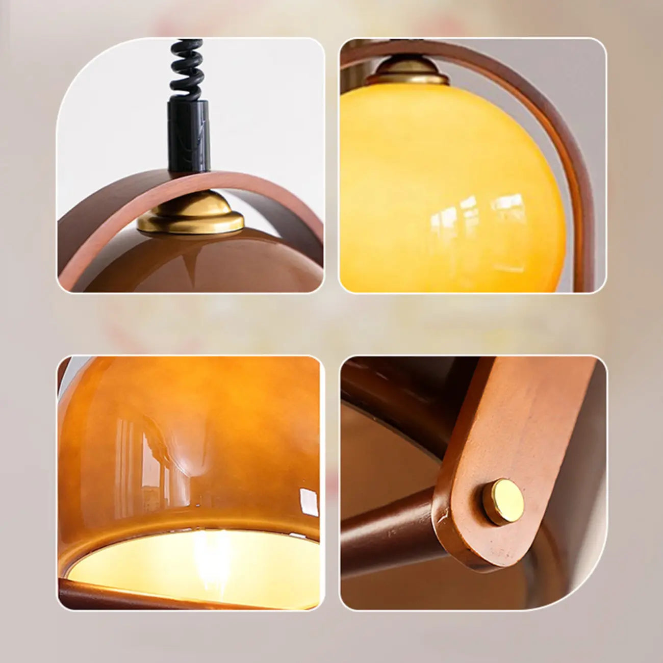 Suspension moderne en verre brun