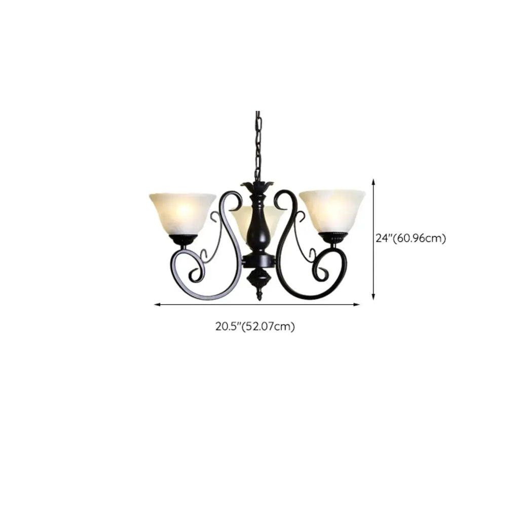 Lustre suspendu vintage en métal noir Bell