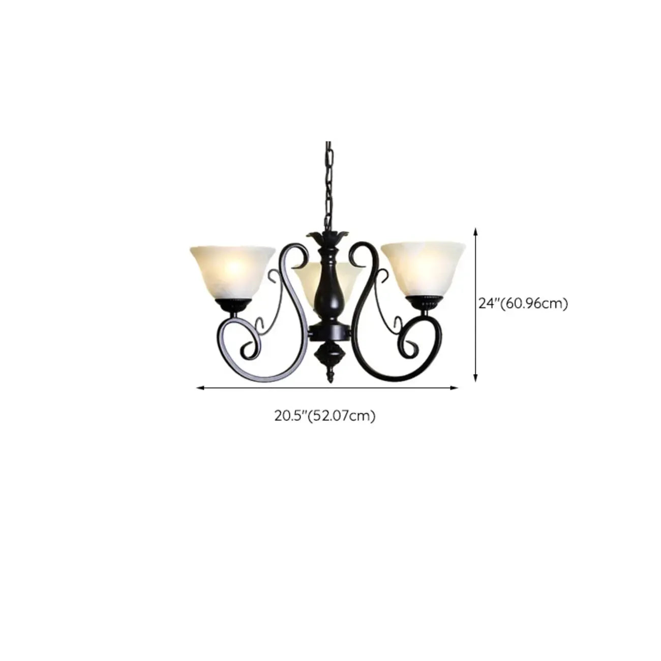 Lustre suspendu vintage en métal noir Bell