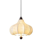 Lustre lanterne vintage réglable avec abat-jour en tissu