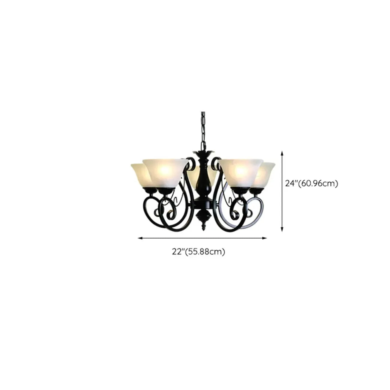 Lustre suspendu vintage en métal noir Bell
