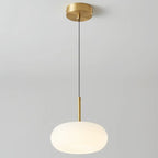 Suspension LED en forme de galet en acrylique crème pour salon