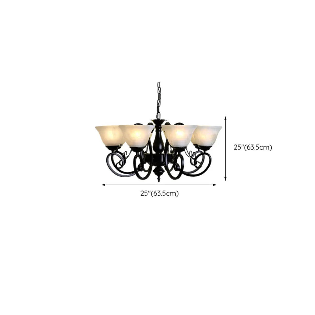 Lustre suspendu vintage en métal noir Bell