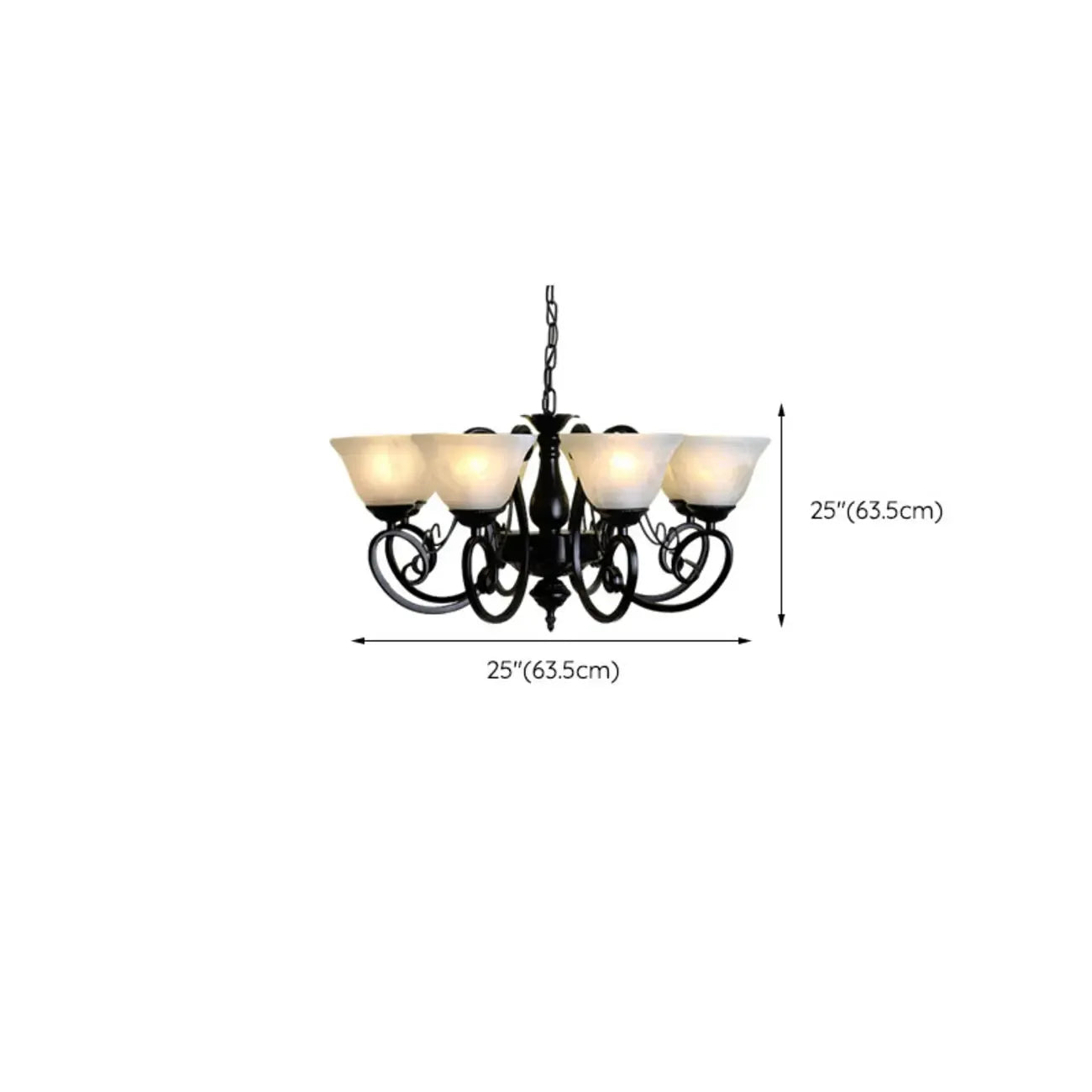 Lustre suspendu vintage en métal noir Bell