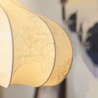 Lustre lanterne vintage réglable avec abat-jour en tissu