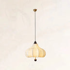 Lustre lanterne vintage réglable avec abat-jour en tissu