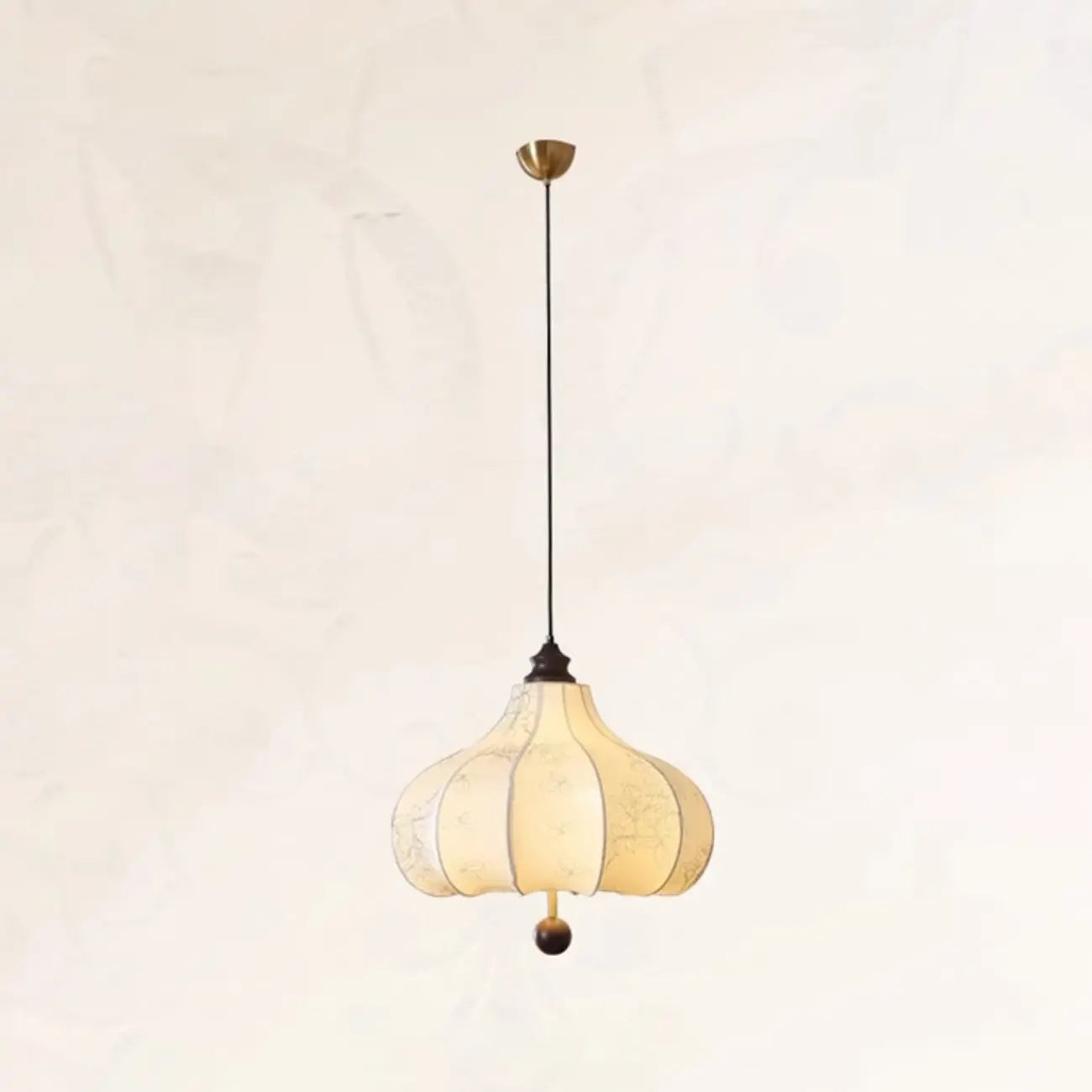 Lustre lanterne vintage réglable avec abat-jour en tissu