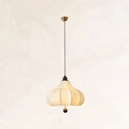 Lustre lanterne vintage réglable avec abat-jour en tissu