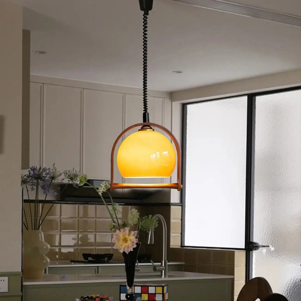 Suspension moderne en verre brun