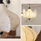 Lustre lanterne vintage réglable avec abat-jour en tissu