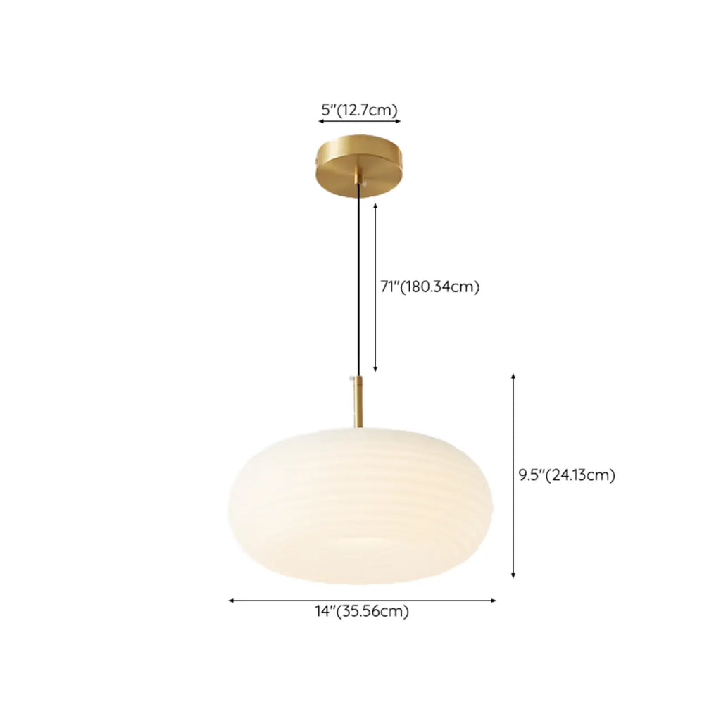 Suspension LED en forme de galet en acrylique crème pour salon