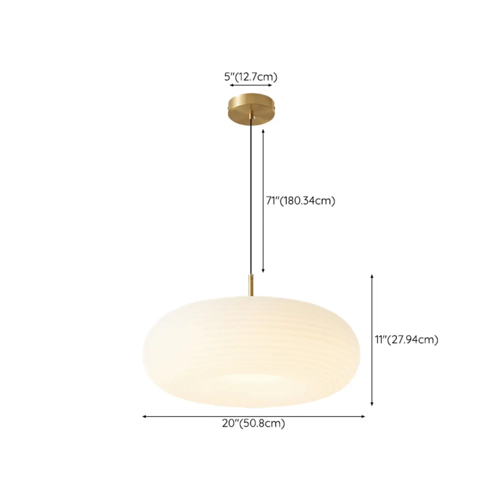 Suspension LED en forme de galet en acrylique crème pour salon