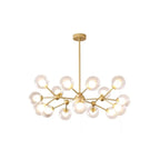 Lustre moderne à globes en verre et LED, inspiré du design Spoutnik