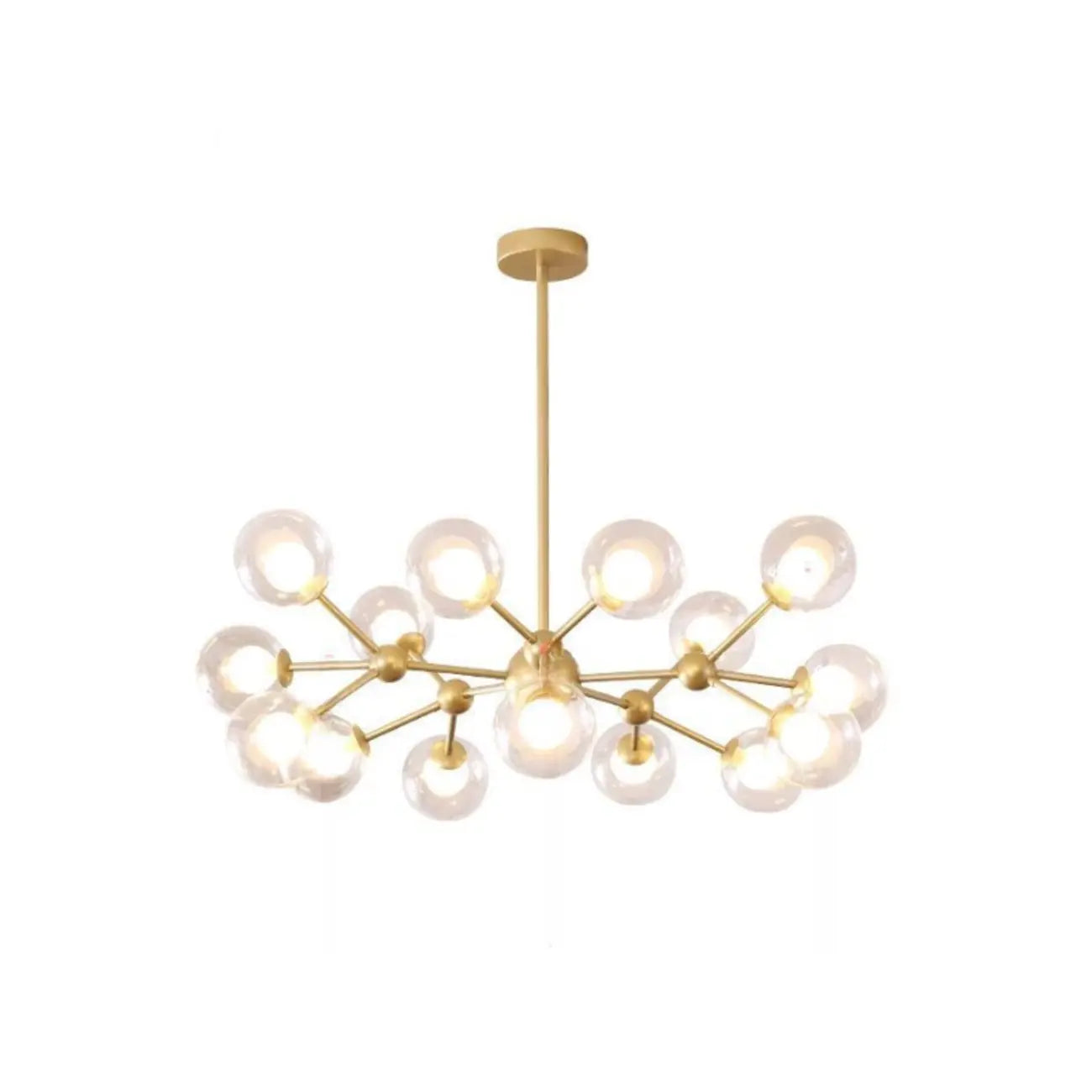 Lustre moderne à globes en verre et LED, inspiré du design Spoutnik