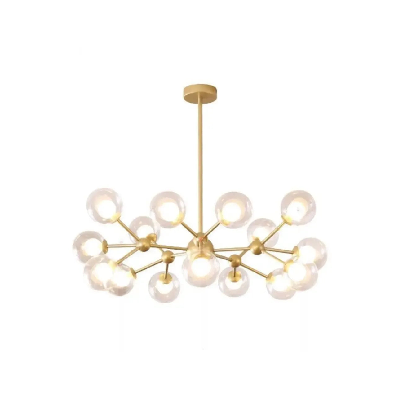 Lustre moderne à globes en verre et LED, inspiré du design Spoutnik
