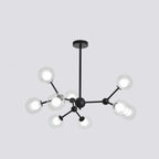 Lustre moderne à globes en verre et LED, inspiré du design Spoutnik