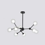 Lustre moderne à globes en verre et LED, inspiré du design Spoutnik