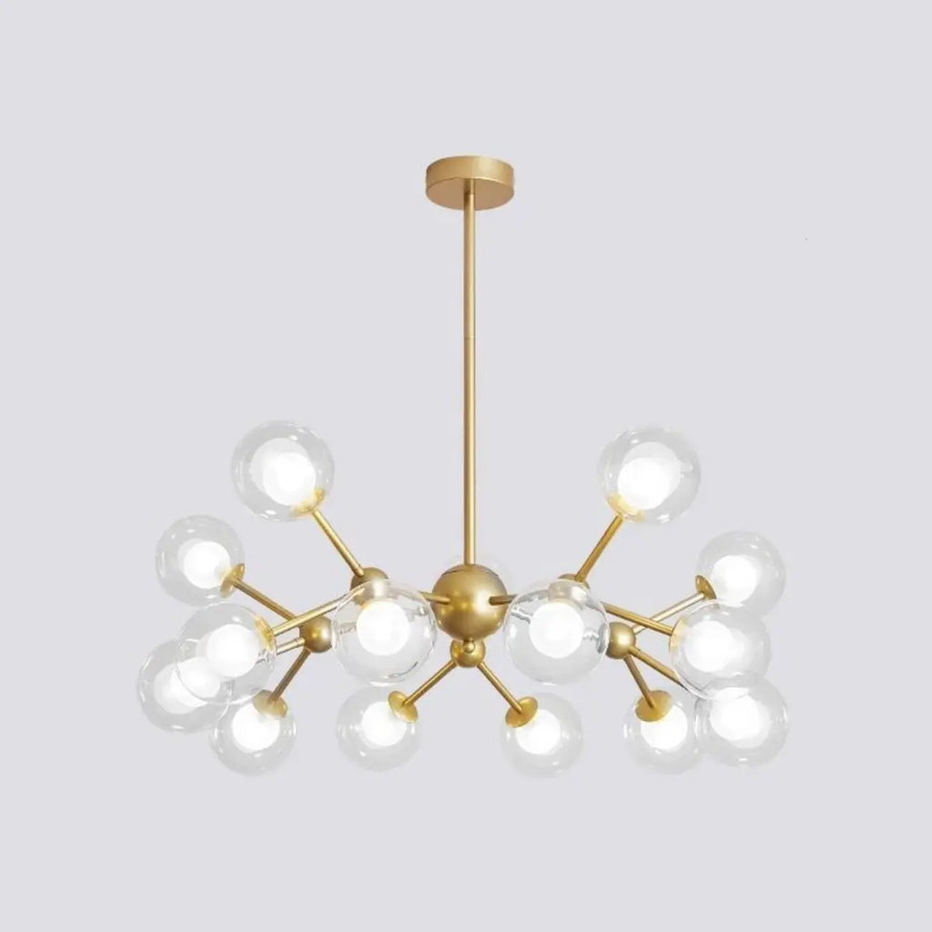Lustre moderne à globes en verre et LED, inspiré du design Spoutnik