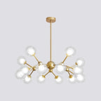 Lustre moderne à globes en verre et LED, inspiré du design Spoutnik