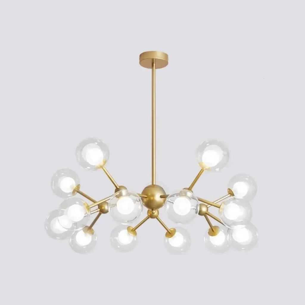 Lustre moderne à globes en verre et LED, inspiré du design Spoutnik