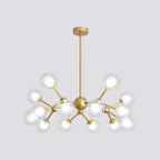 Lustre moderne à globes en verre et LED, inspiré du design Spoutnik