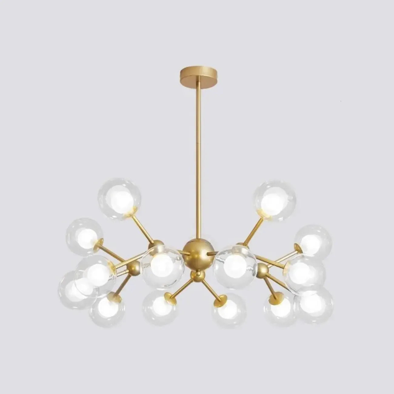 Lustre moderne à globes en verre et LED, inspiré du design Spoutnik