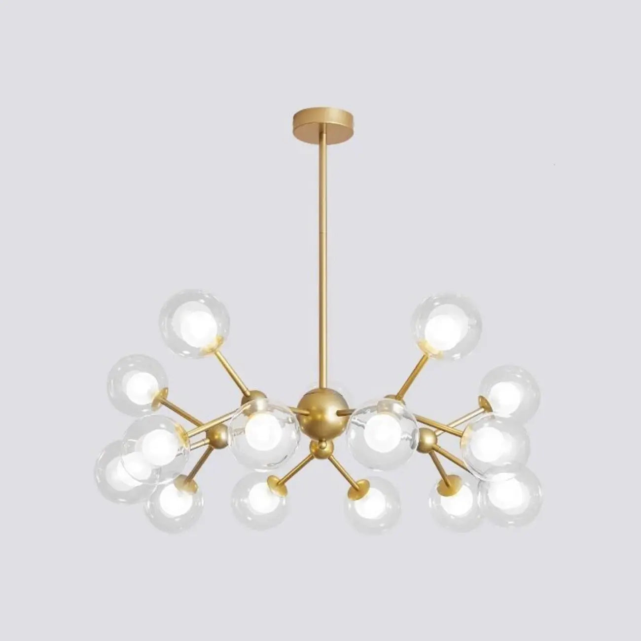 Lustre moderne à globes en verre et LED, inspiré du design Spoutnik
