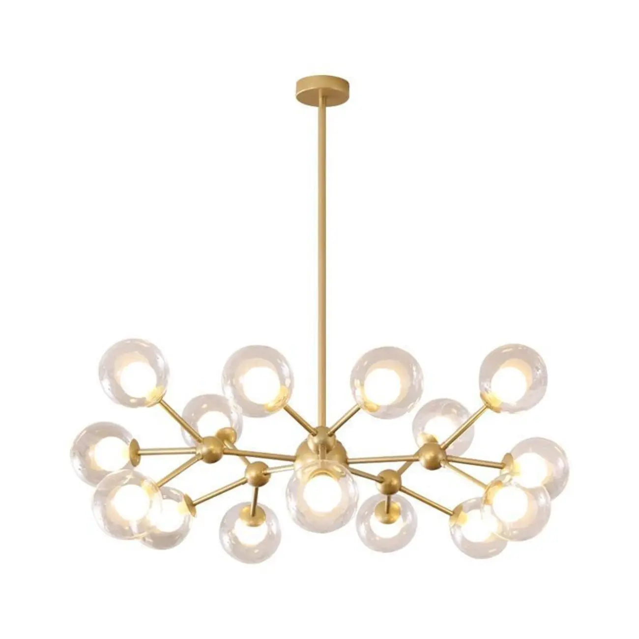 Lustre moderne à globes en verre et LED, inspiré du design Spoutnik